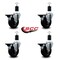 Service Caster 4'' Hard Rubber Swivel 1-1/2'' Expanding Stem Caster Set with Brake, 4PK SCC-EX20S414-HRS-PLB-112-4 - alternate 4